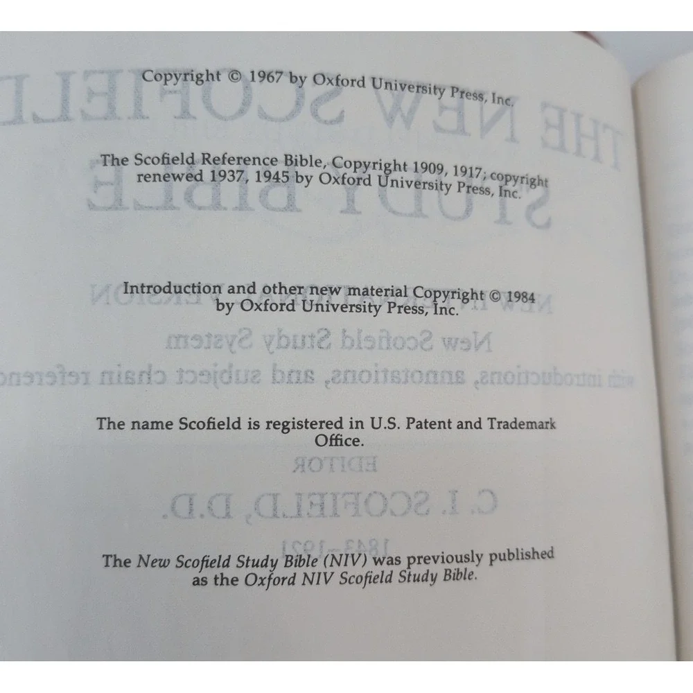 RARE🚨NEW SCOFIELD STUDY SYSTEM Oxford 1984 HolyBible Red Letter Concordance NIV